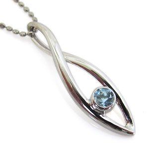 ネックレス レディース アクアマリンサンタマリア 10金 シンプル 一粒