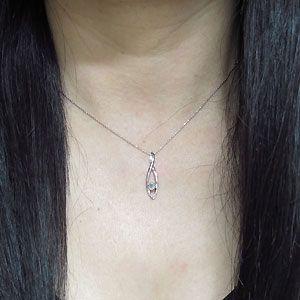 ネックレス レディース アクアマリンサンタマリア 10金 シンプル 一粒