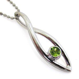 18金 シンプル ネックレス ペリドット 一粒