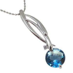 西側諸国 18金 ペンダント ブルートパーズ ネックレス ファッション