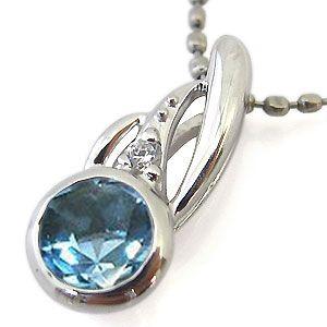 ブルートパーズ ネックレス K10 一粒 ペンダント