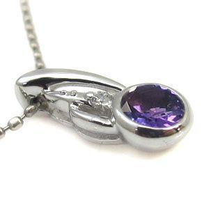 アメジスト ネックレス K10 一粒 ペンダント 約 アメジスト ネックレス K10 一粒 縦 4mm 横