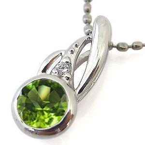 ペリドット ネックレス K10 一粒 ペンダント