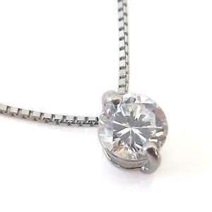 鑑定書付き K18 一粒 ペンダント ダイヤモンド ネックレス