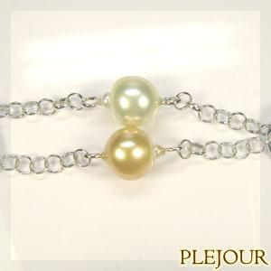 マルチカラー南洋真珠 白蝶・ブラック・ゴールデンパール ロング