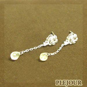 ダイヤモンド ピアス プラチナ レモンクォーツ pt900 ブリオレット 