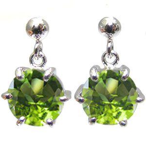 ペリドット ピアス 18金 一粒 ピアス