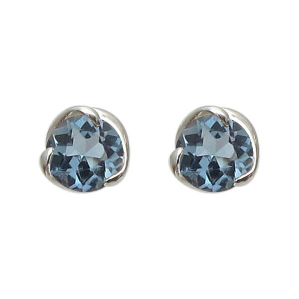 プラチナ 一粒 ピアス アクアマリン スタッドピアス シンプル レディースピアス クリスマス ポイント消化