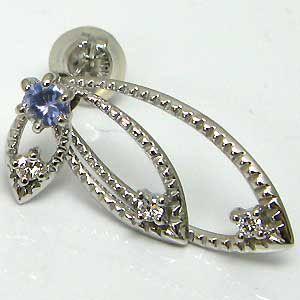 ピアス K18 タンザナイト　一粒 18金の画像