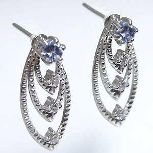 ピアス K18 タンザナイト　一粒 18金の画像