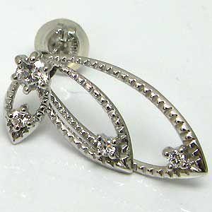 鑑定書 ダイヤモンド ピアス K18 一粒 18金 ダイヤピアス : PLEJOUR 