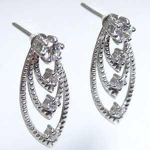 鑑定書 ダイヤモンド ピアス K18 一粒 18金 ダイヤピアス : PLEJOUR 