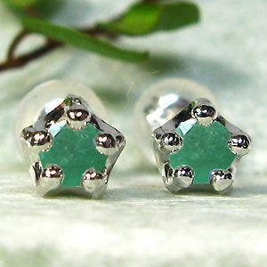 Mastani エメラルド　ピアス トラガス,・アウターコンクにオススメ、プラチナ 天然エメラルド