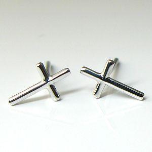 クロス ピアス メンズ プラチナ 地金 十字架 クリスマス ポイント消化