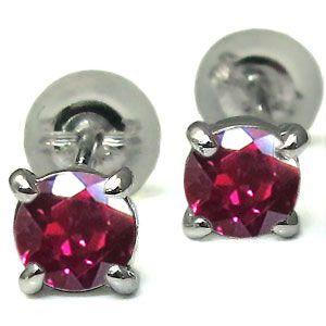 ピアス シンプル ルビーピアス k10 一粒