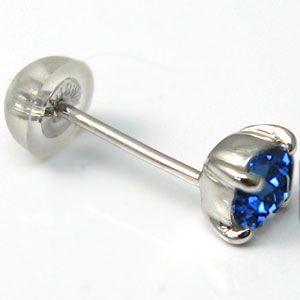 ピアス シンプル メンズ サファイヤピアス k10 一粒 サファイア