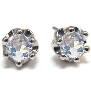 ピアス k18 一粒 王冠 ムーンストーン : PLEJOUR (プレジュール