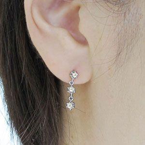 プラチナ ピアス トリロジーピアス ダイヤモンド ピアス クリスマス ポイント消化の画像