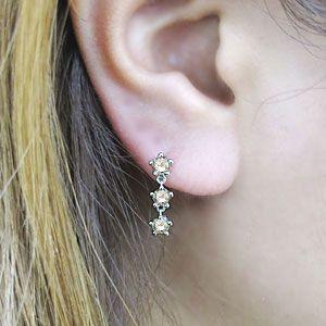 トリロジーメンズピアス 王冠 ダイアモンド プラチナ メンズピアス クリスマス ポイント消化の画像