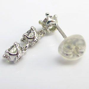 トリロジーピアス 王冠 ダイアモンド プラチナ ピアス フリンジピアス クリスマス ポイント消化の画像