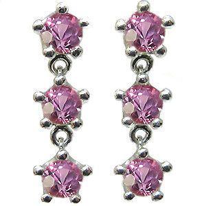 ピアス k18 トリロジーピアス 王冠 ピンクサファイア フリンジピアス