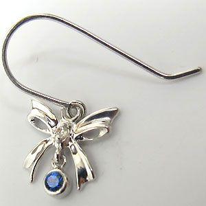 サファイア リボン 一粒 ピアス k18 : PLEJOUR (プレジュール) - 通販