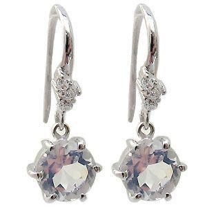 プラチナ フックメンズピアス シンプル 一粒 ロイヤルブルームーンストーン メンズピアス クリスマス ポイント消化