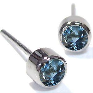 メンズ ピアス アクアマリン 一粒 アクアマリンピアス : PLEJOUR (プレ