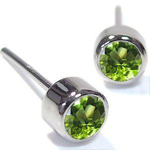 ペリドットピアス K10 一粒 ペリドット メンズ ピアス