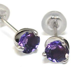 メンズ アメジスト ピアス 一粒 10金 シンプル アメシストピアス