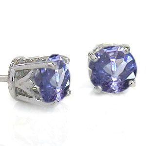 タンザナイト 18K 一粒 12月誕生石 シンプル 18金 ピアス