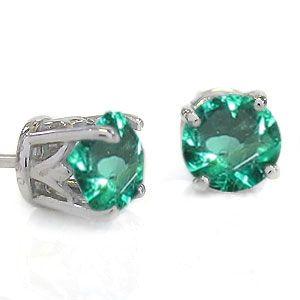エメラルド 18k 一粒 5月誕生石 シンプル 18金 ピアス Erhamah Com