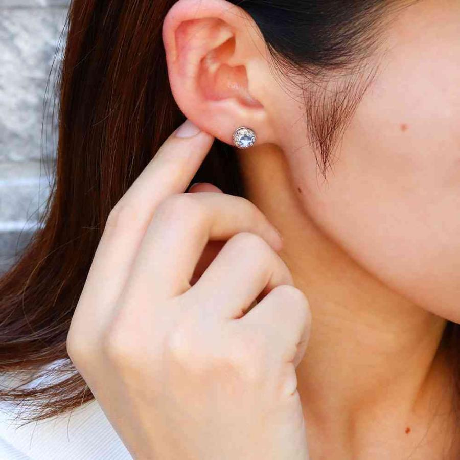 アクアマリンサンタマリア ピアス 一粒 レディース 両耳 10金 誕生石 3月 スタッドピアス 一粒ピアス 上品_1