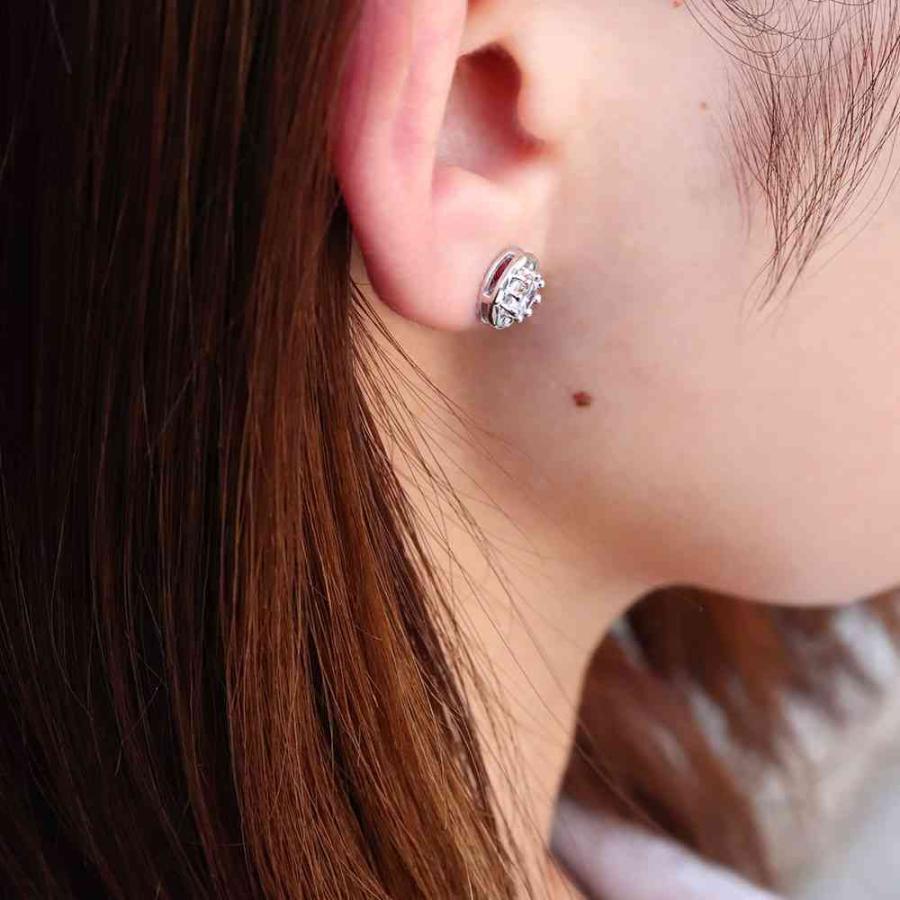 ピアス レディース サファイア 一粒ピアス プラチナ スタッド 両耳 誕生石 9月 大人可愛いの画像