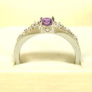 アメシスト リング アンティーク K18WG ダイヤモンド付 指輪_2
