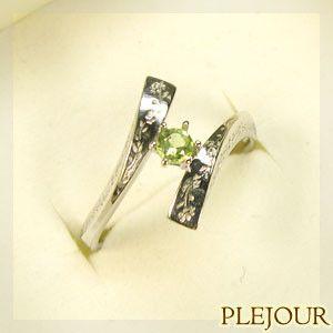 ペリドット プラチナ リング 花柄 指輪 クリスマス ポイント消化