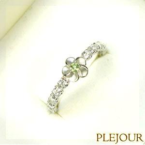 ペリドットリング 花柄 フラワーモチーフK10指輪｜plejour｜02