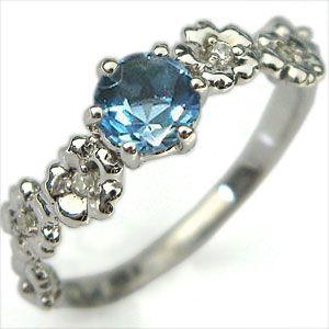 K18　リング　ブルートパーズ　婚約指輪 格安　大粒　エンゲージリングの画像