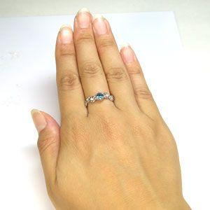 K18　リング　ブルートパーズ　婚約指輪 格安　大粒　エンゲージリングの画像