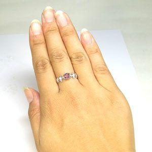 K18 リング ピンクトルマリン アンティーク 婚約指輪 安い 大粒の画像