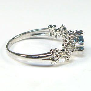 K18 リング ブルートパーズ アンティーク 婚約指輪 格安 大粒の画像