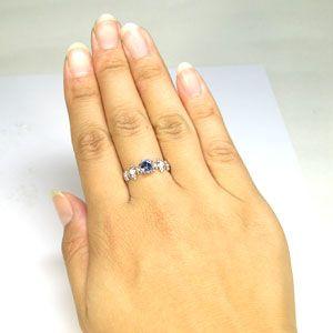 タンザナイト プラチナ 大粒 アンティーク 婚約指輪 クリスマス ポイント消化の画像