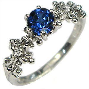 K18 リング サファイア アンティーク 婚約指輪 大粒