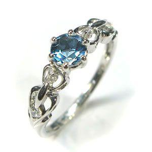 K18 リング ブルートパーズ エンゲージリング ハート 婚約指輪 安い 一粒の画像