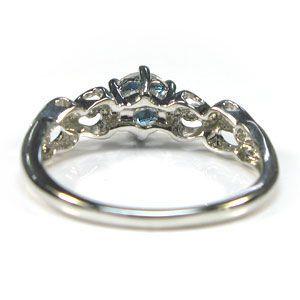 K18 リング ブルートパーズ エンゲージリング ハート 婚約指輪 安い 一粒の画像