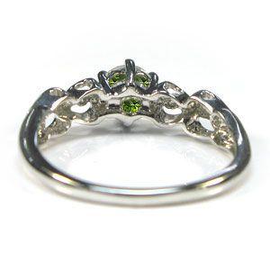 K18 リング ペリドット エンゲージリング ハート 婚約指輪 安い 一粒の画像