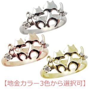 猫 指輪 選べる誕生石 リング ネコ  リング 18金｜plejour｜02