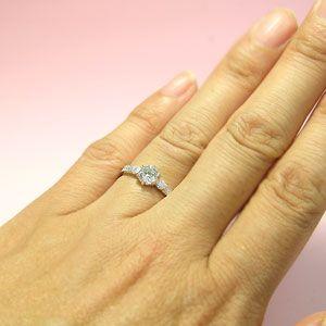 エンゲージリング 婚約指輪 プラチナ 鑑定書付き ダイヤモンド リング 