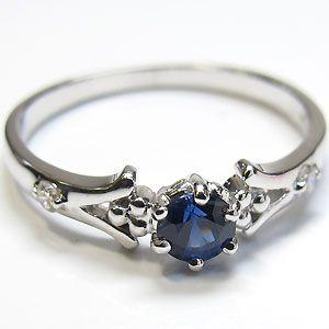 婚約指輪 安い サファイア リング 18金 エンゲージリングの画像
