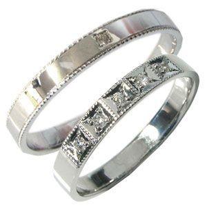 中古品 プラチナ ペアリング ダイヤモンド 結婚指輪 マリッジリング クリスマス ポイント消化 【HOV2411244212】(86736円)